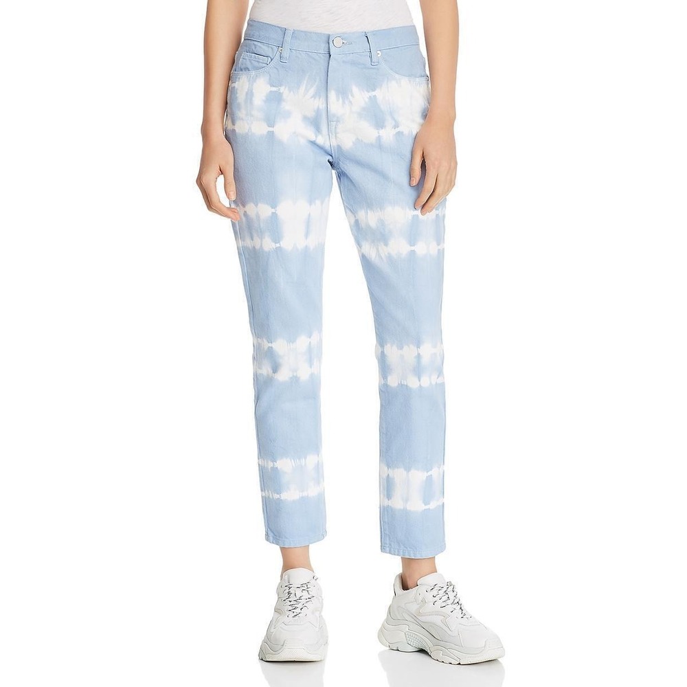 Blank NYC The Rivington High-Rise Tapered Jeans Tie Dye Light Blue Womens 25 New
